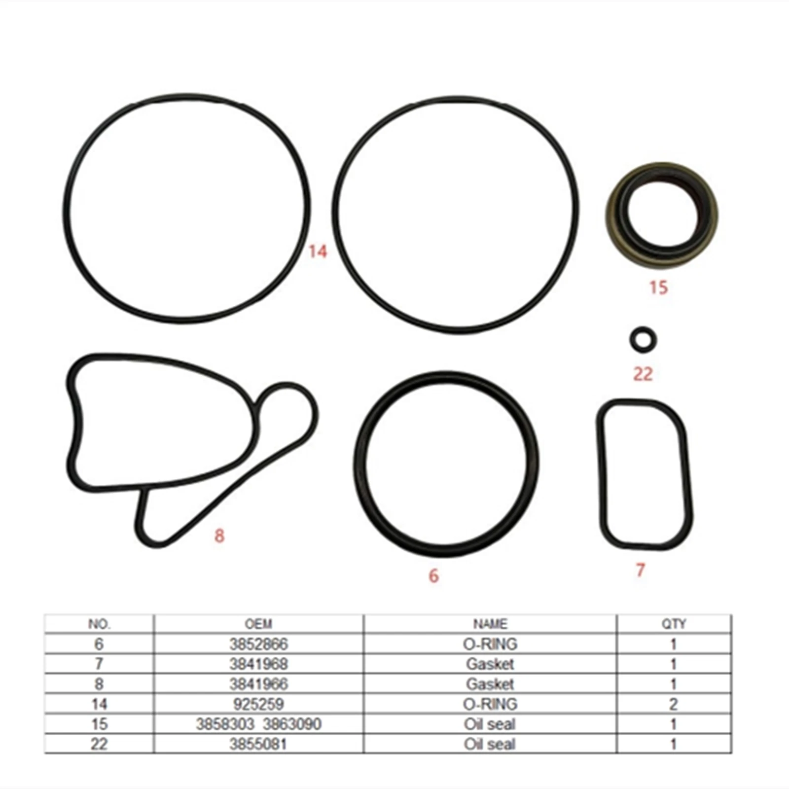 Seal Kit for Volvo Penta Sterndrives Lower Unit Gearcase (Replaces 3888821, 18-2583)