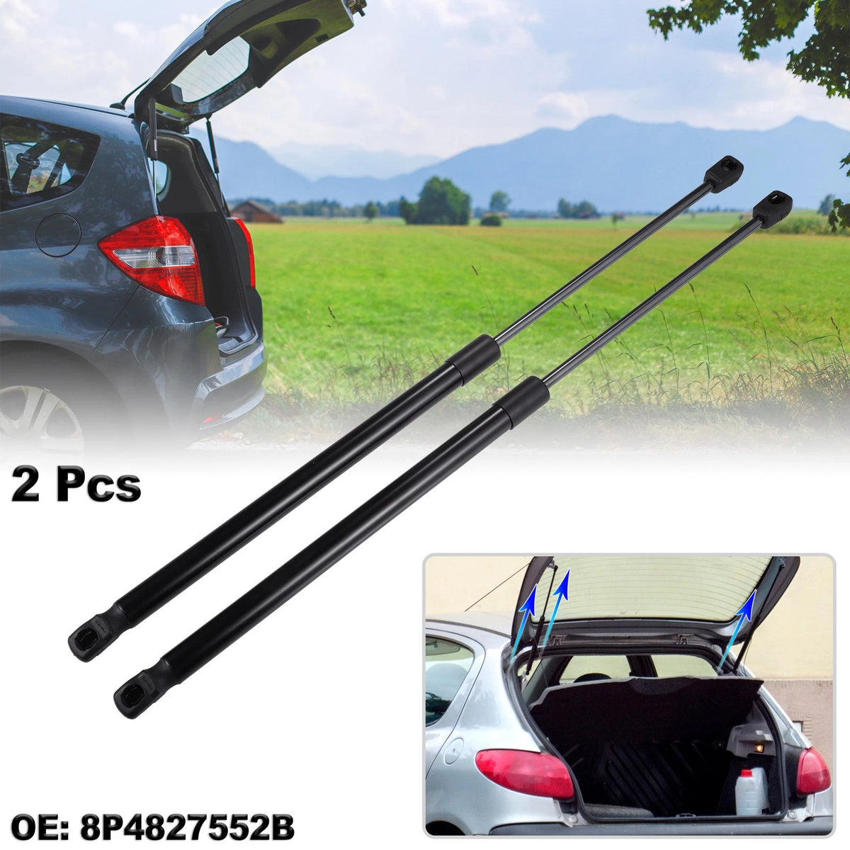 Rear Hatch Gas Lift Supports 2 Pcs Replacement for Audi A3 (2004–2013)