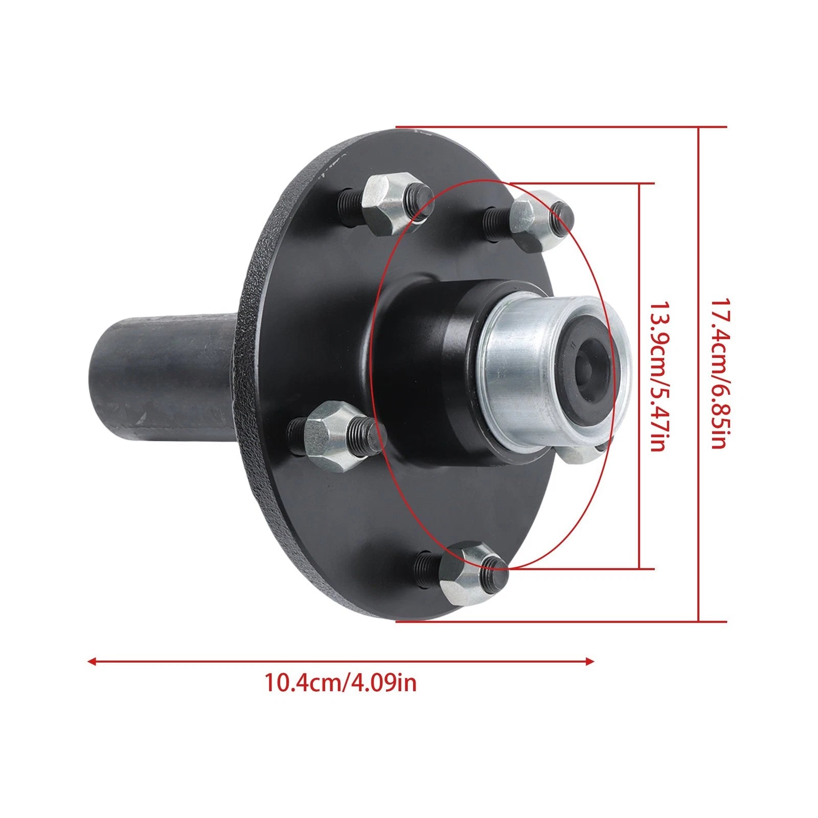2 Pack Pre-Assembled Trailer Hub Spindle Kit for 5 on 5.5" (3500)