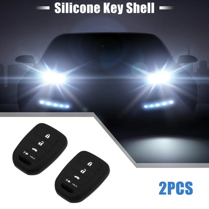 Smart Key Fob Cover Protector for Honda Civic Accord CR-V HR-V Black (2 Pack)