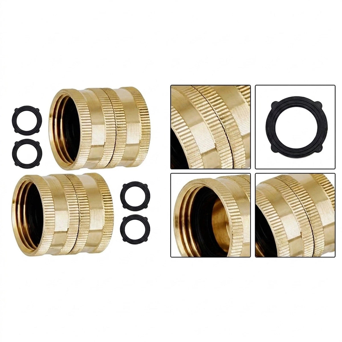 3/4 Inch Solid Brass Female to Female Garden Hose Adapter