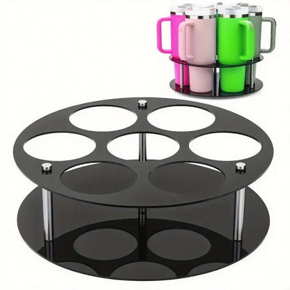 7 Slot Water Bottle Organizer for Drinkware (Clear Acrylic)