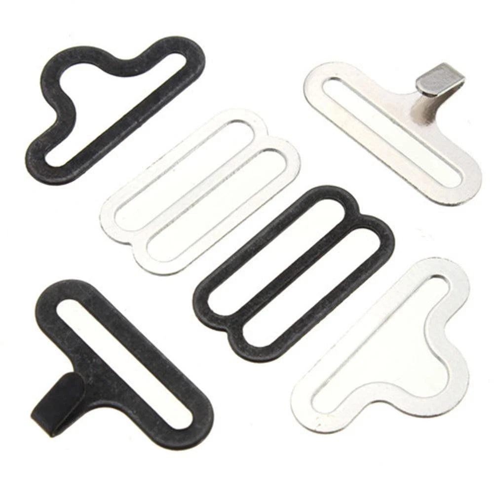Bow Tie Clips Fastener for Necktie Strap Tool (Black/Silver)