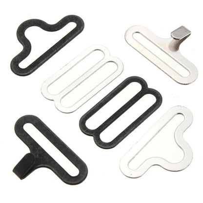 Bow Tie Clips Fastener for Necktie Strap Tool (Black/Silver)