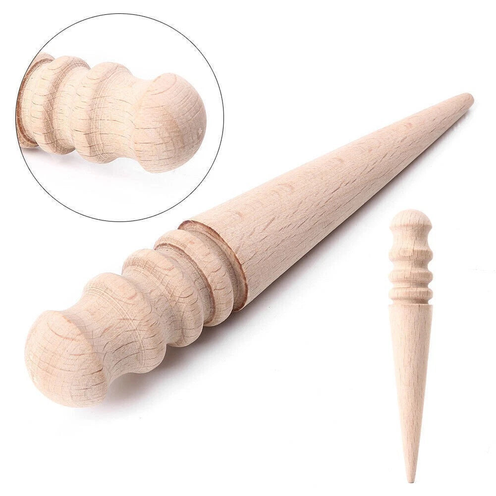 1pc Round Shape Wood Edge Slicker for Leather Edge Polishing