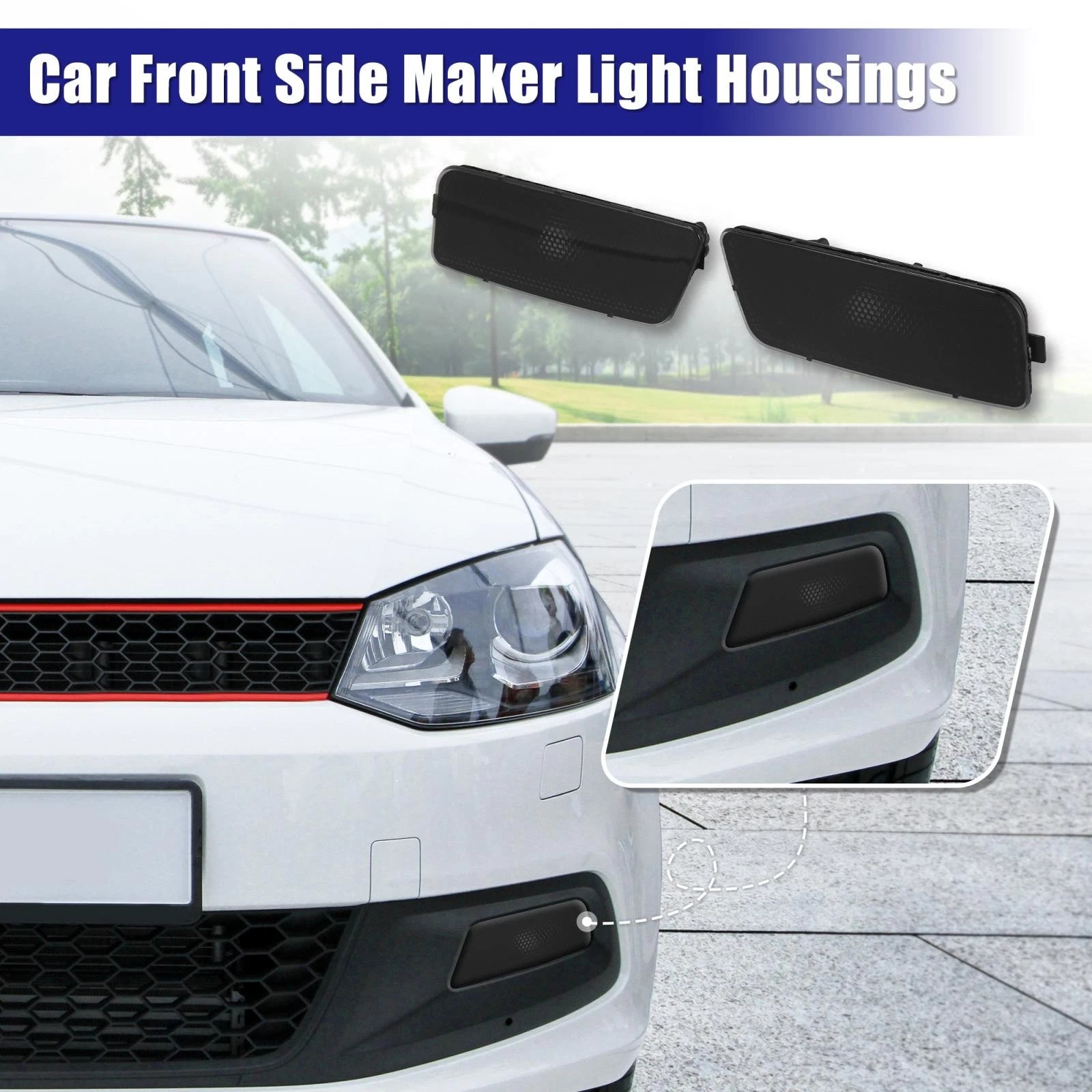 Front Bumper Side Marker Light Housing Replacement for VW MK6 Golf GTI (2010–2014)