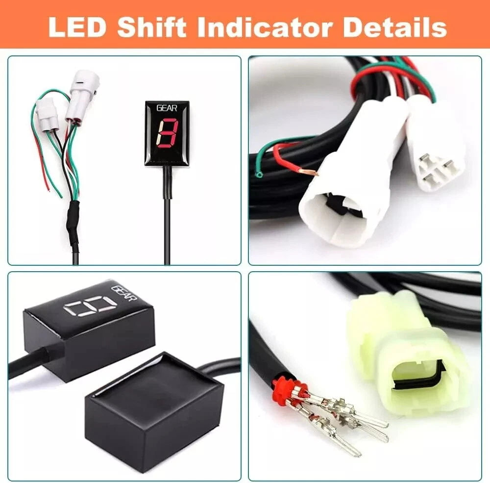 White LED Gear Indicator for Yamaha FZ6, 6R, YZFR1, R6, WR250R, FZN150, XJ6 (2004–2023)