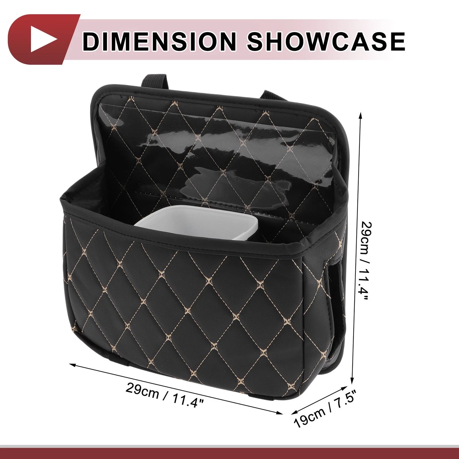 Car Trash Can for Universal Use (Foldable, Portable, Black)