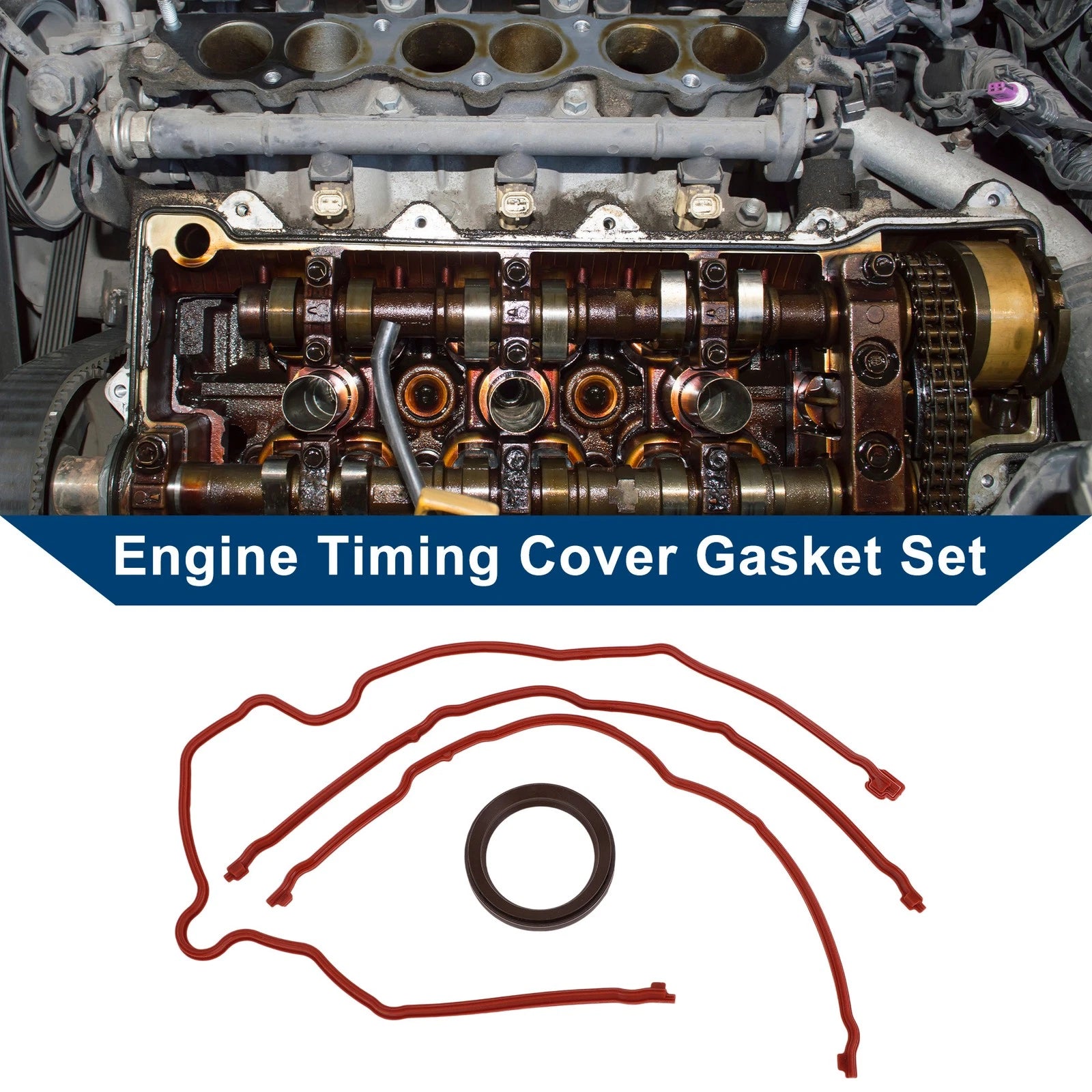 Engine Timing Cover Gasket Set Replacement for Ford Mustang (2005–2010)