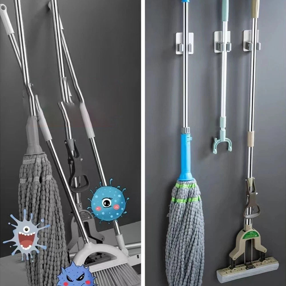 Non Slip Silicone Roller Buckle Mop Holder Rack for Easy Mounting