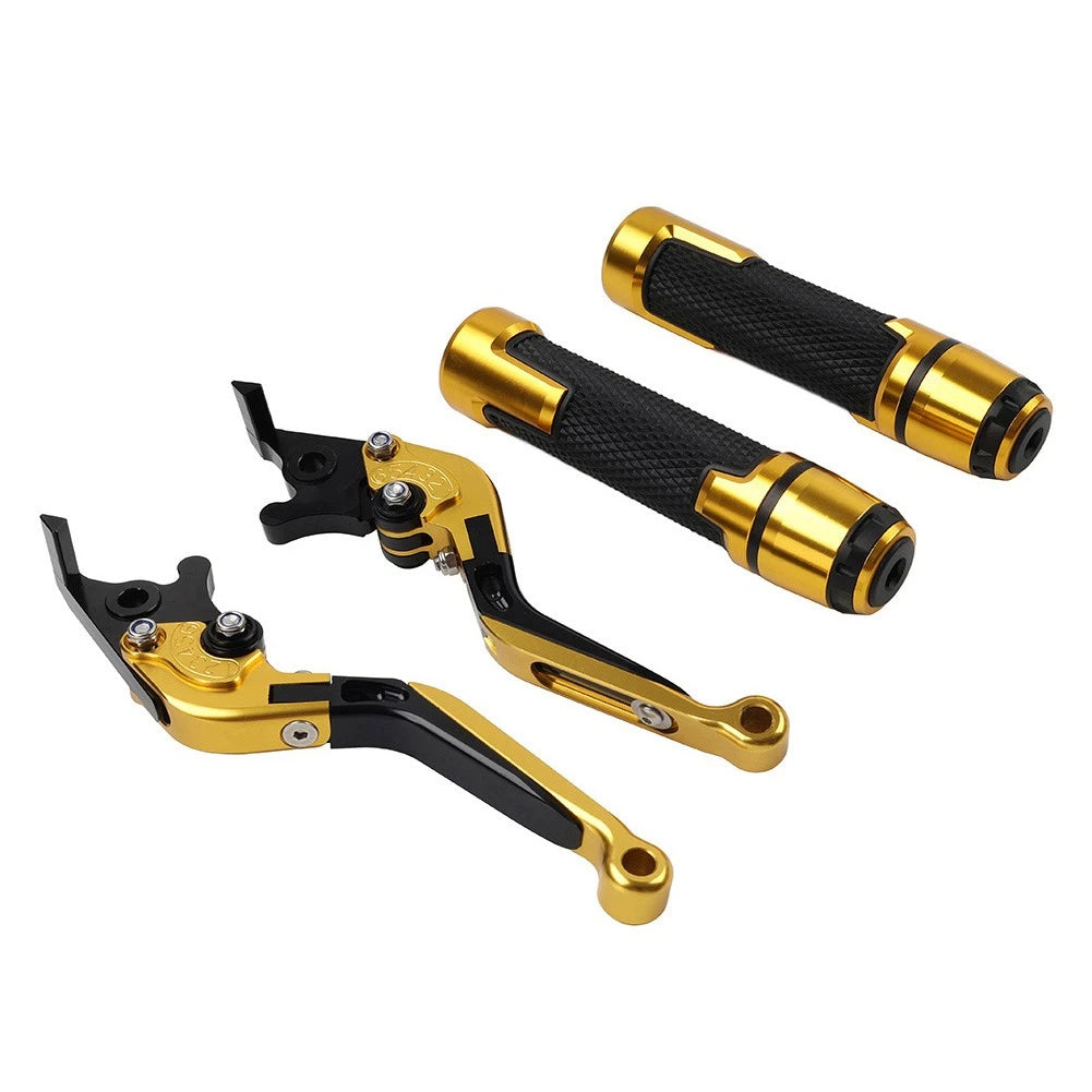 Gold Extendable Brake Clutch Lever Handlebar Grip Set For Ducati Panigale 899