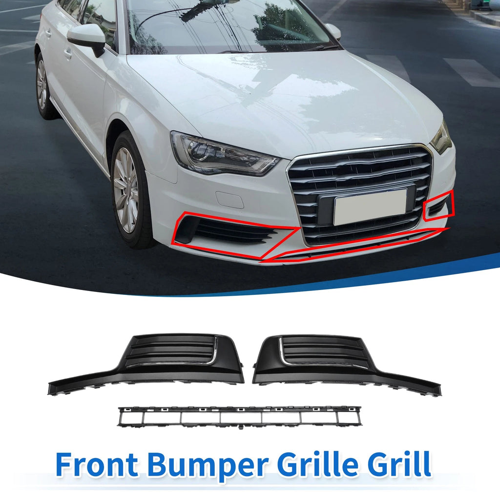 Front Lower Bumper Grille Grill Replacement for Audi A3 (2017–2020) Set