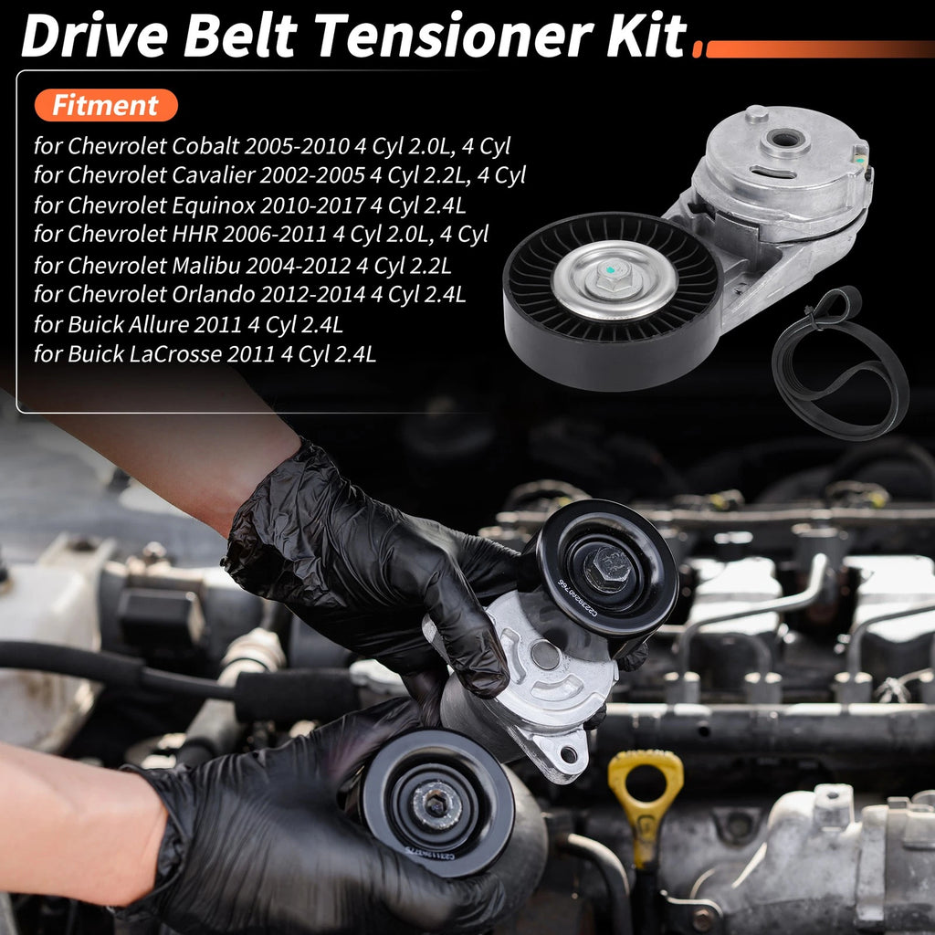 Drive Belt Tensioner Kit Set for Chevrolet Cobalt (2005–2010) 2.0L