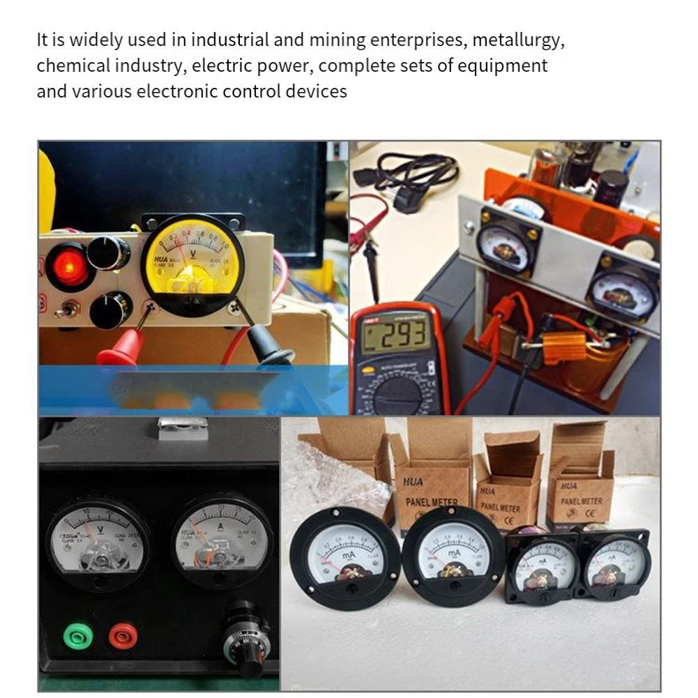 Analog DC Ammeter for Easy Vertical Installation and Screw Wiring
