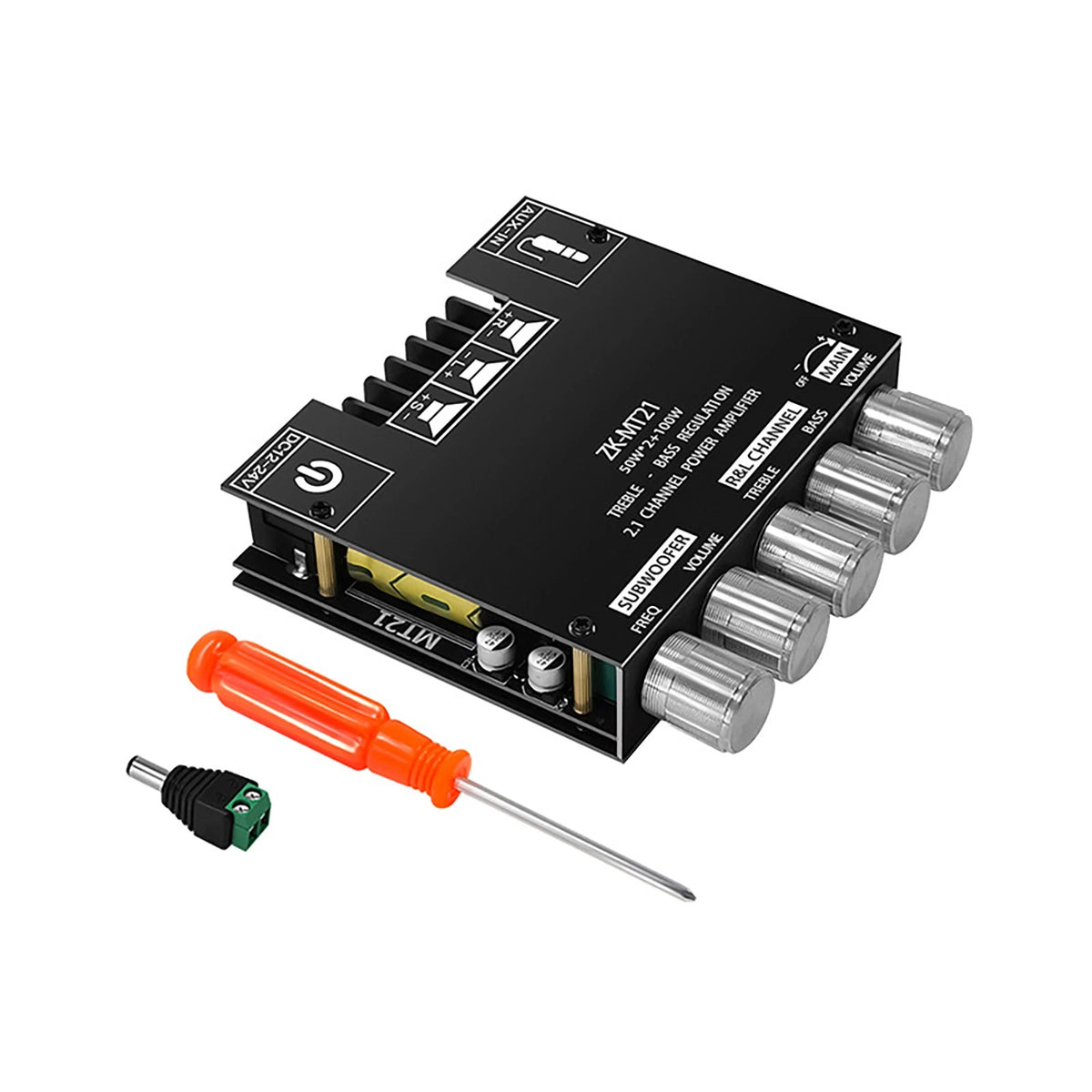 2.1 Channel Bluetooth 5.0 Subwoofer Amplifier Board for Speakers (20-100W, 4-8Ω)
