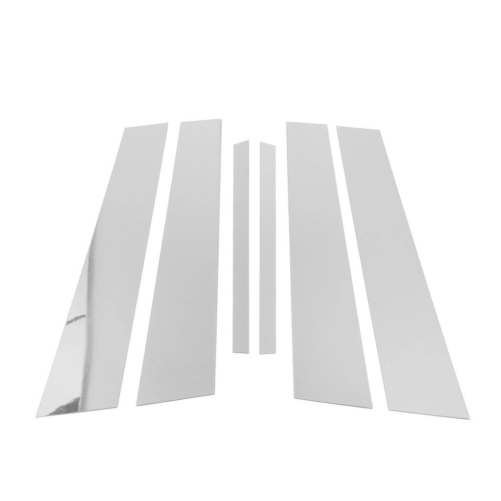 6 Pcs Door Pillar Window Trim for Mercedes C-Class (2008–2014) Chrome Silver