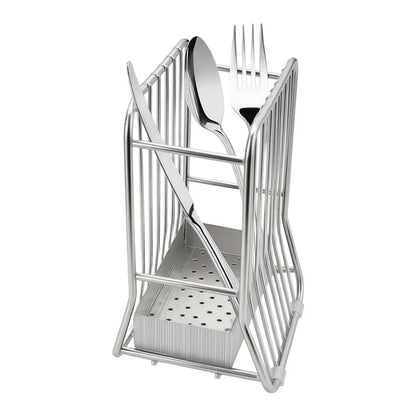 Stainless Steel Cutlery Holder with Quick Dry Drainage System