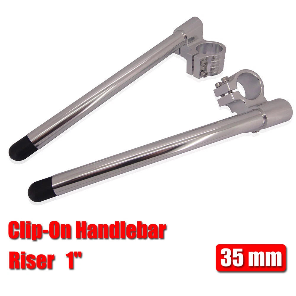 295mm Raised Riser Clip-On Handlebars for Universal Motorcycle (35mm Forks)