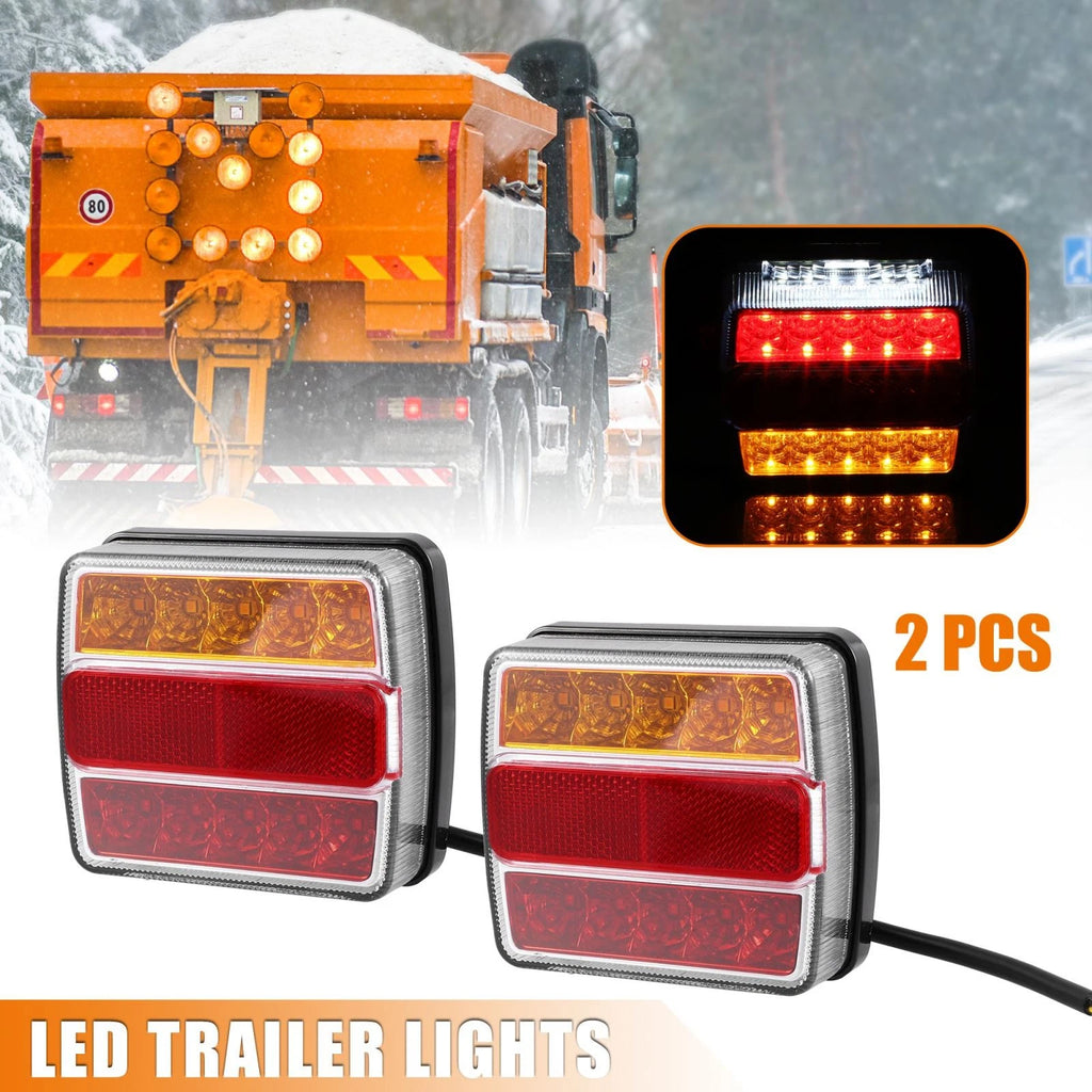 2Pc Turn Signal Brake Tail Light LED Red Yellow White for Car 12V-36V (—)