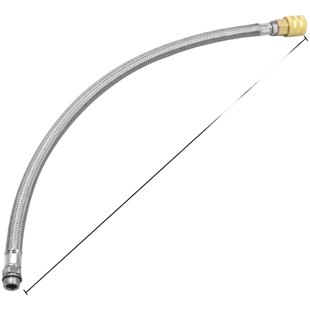 Tire Pressure Gauge with Metal Hose for Universal Use (45cm, 12.5mm Thread)