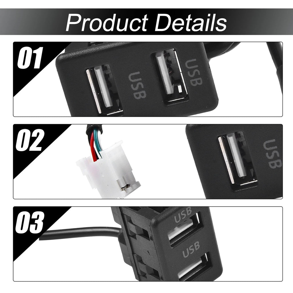USB Socket for Most Cars (3.4x2.2cm, 4pin+6pin)