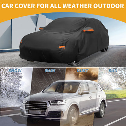 Waterproof Car Cover for Tesla Model 3 (2017–2023) Black 190T-PU with Zipper