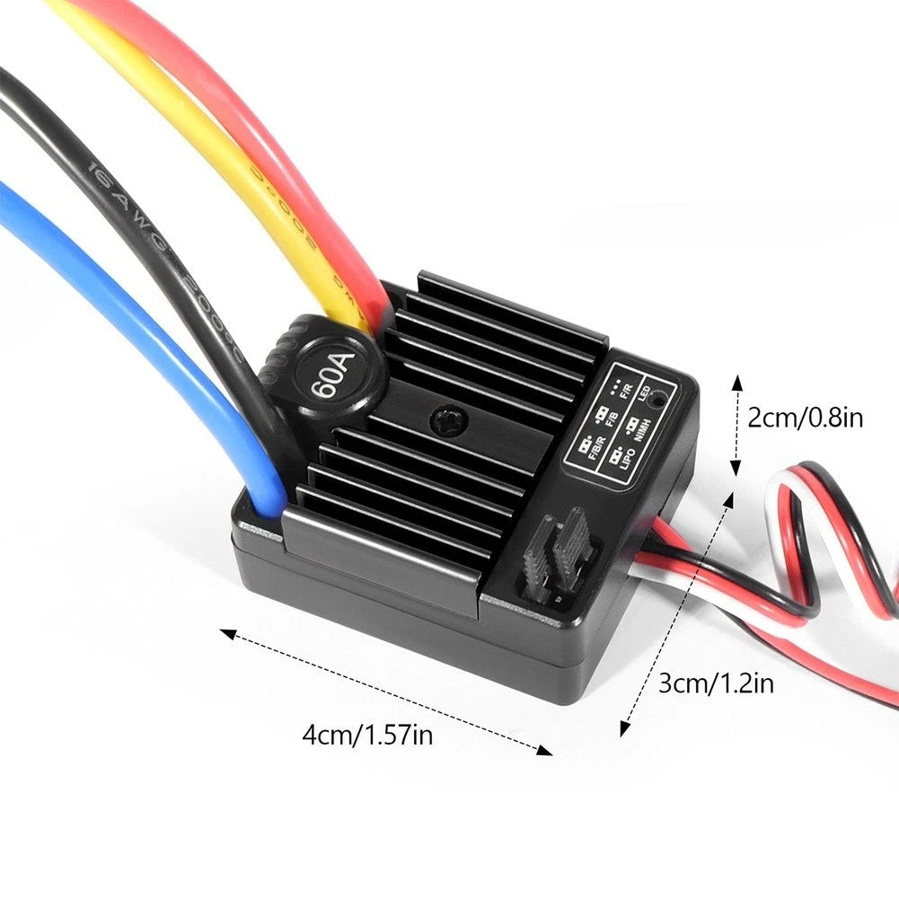 60A Electronic Controller for 1/10 RC Cars (Compatible with XT60)