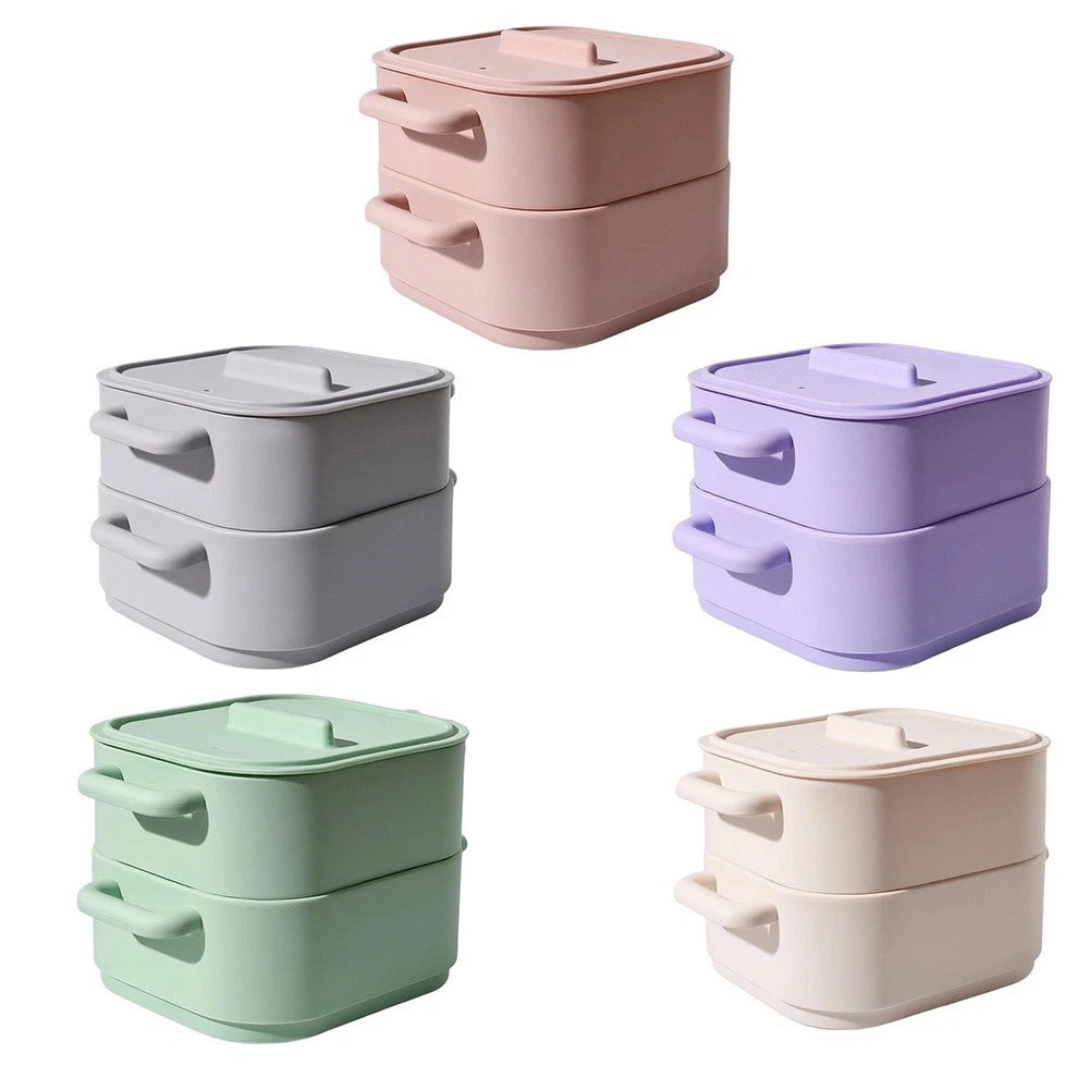 Smooth Silicone Microwave Steamer for Easy Rinse and Compact Storage