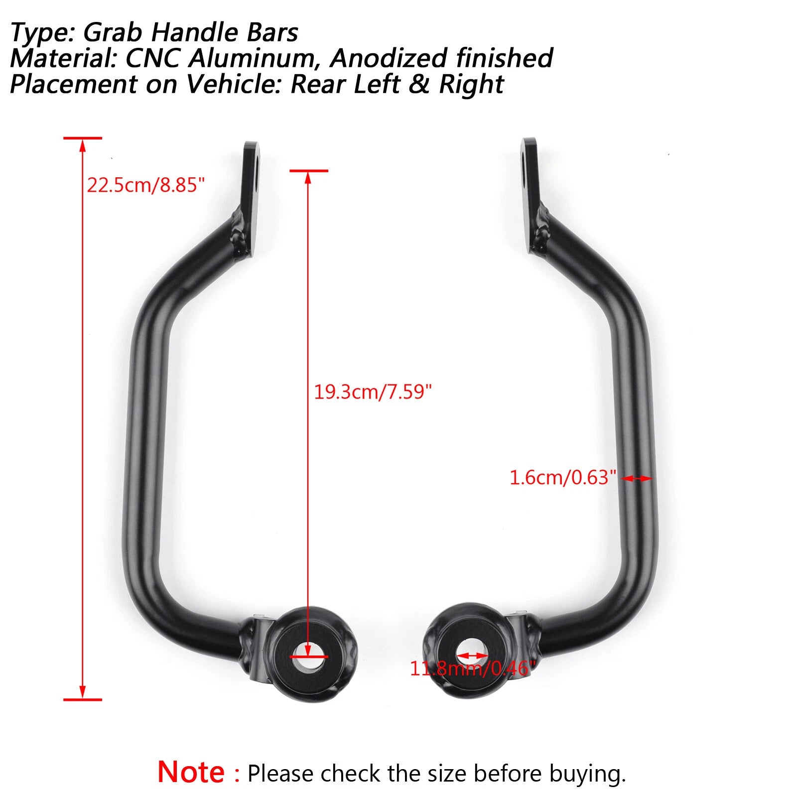 Black Passenger Grab Handle Bar for Kawasaki Z 900 950 RS (2017–2022)