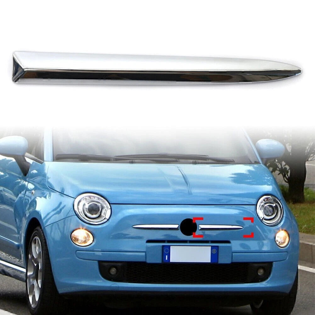 Front Bumper Upper Molding Trim for Fiat 500 (2007–2015) Chrome Left Side