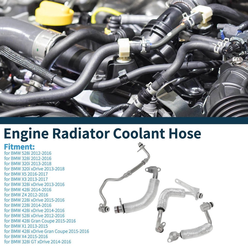 Coolant Hose Engine Radiator Replacement for BMW 528i (2012–2016)