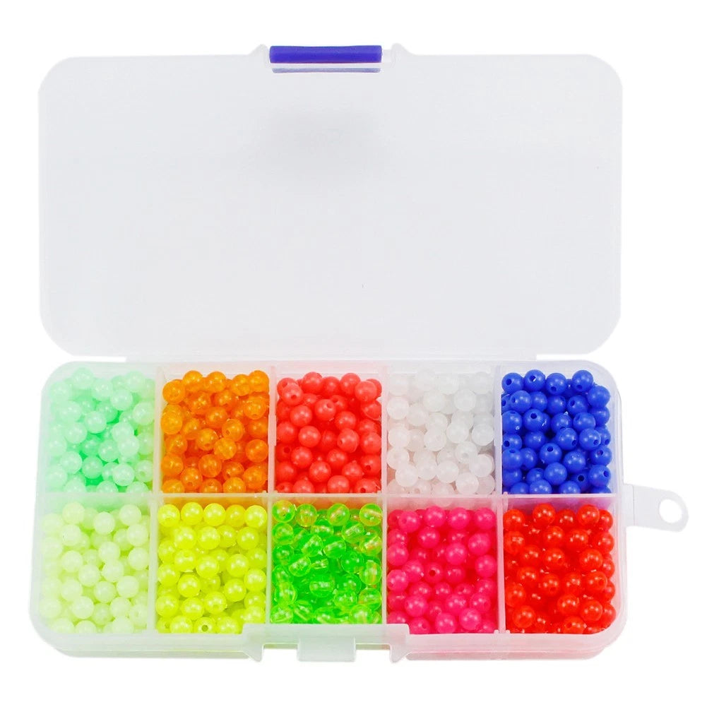 Fishing Beads Assortment Set (1000 pcs) - Soft Plastic Oval Round Eggs
