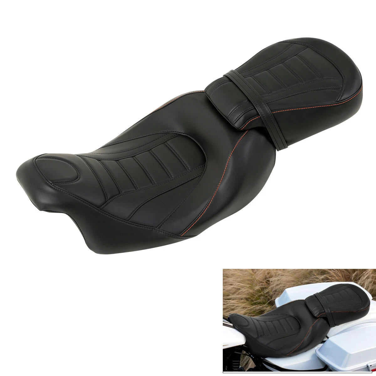 Front & Rear Seat for Harley CVO Electra Glide (2009–2023) Black