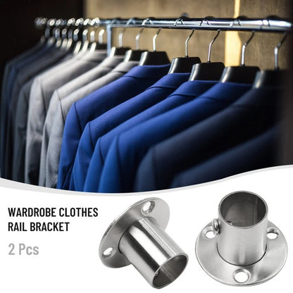 2Pcs Closet Rod Brackets for Home or Retail