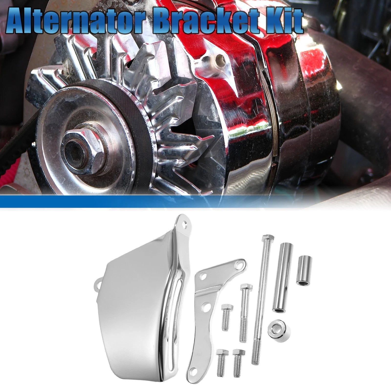 Water Pump Alternator Bracket Kit Replacement for Chevy SBC 305 (1968–1973)