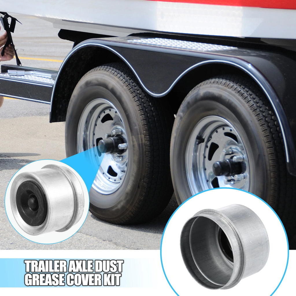 2pcs Trailer Axle Dust Grease Cap Rubber Plugs Set for 1.98 in Trailer (—)