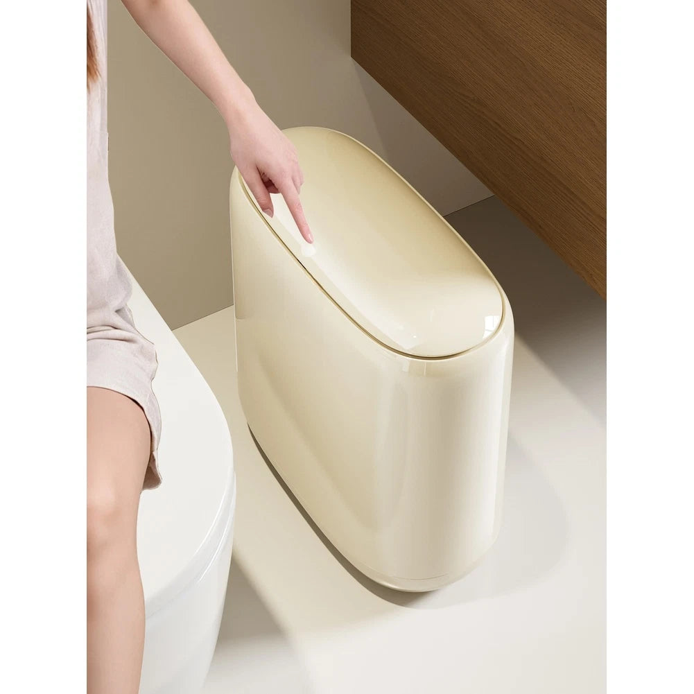 12L Oval Waste Bin for Bathroom Kitchen Spaces