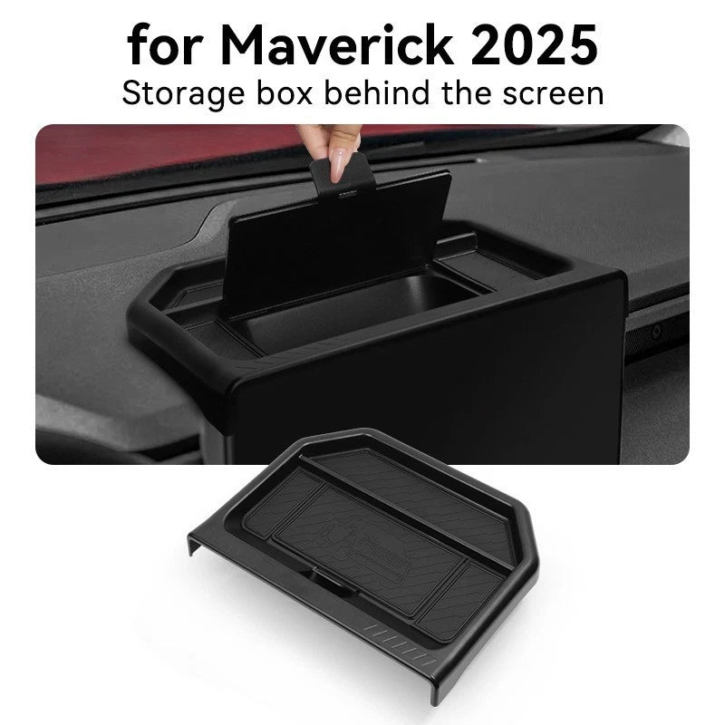 Console Storage Box Center Screen Tray Magnetic Closure Flip Cover Design