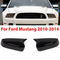 Pair Gloss Black Tape-On Mirror Cap Covers for Ford Mustang (2010–2014)