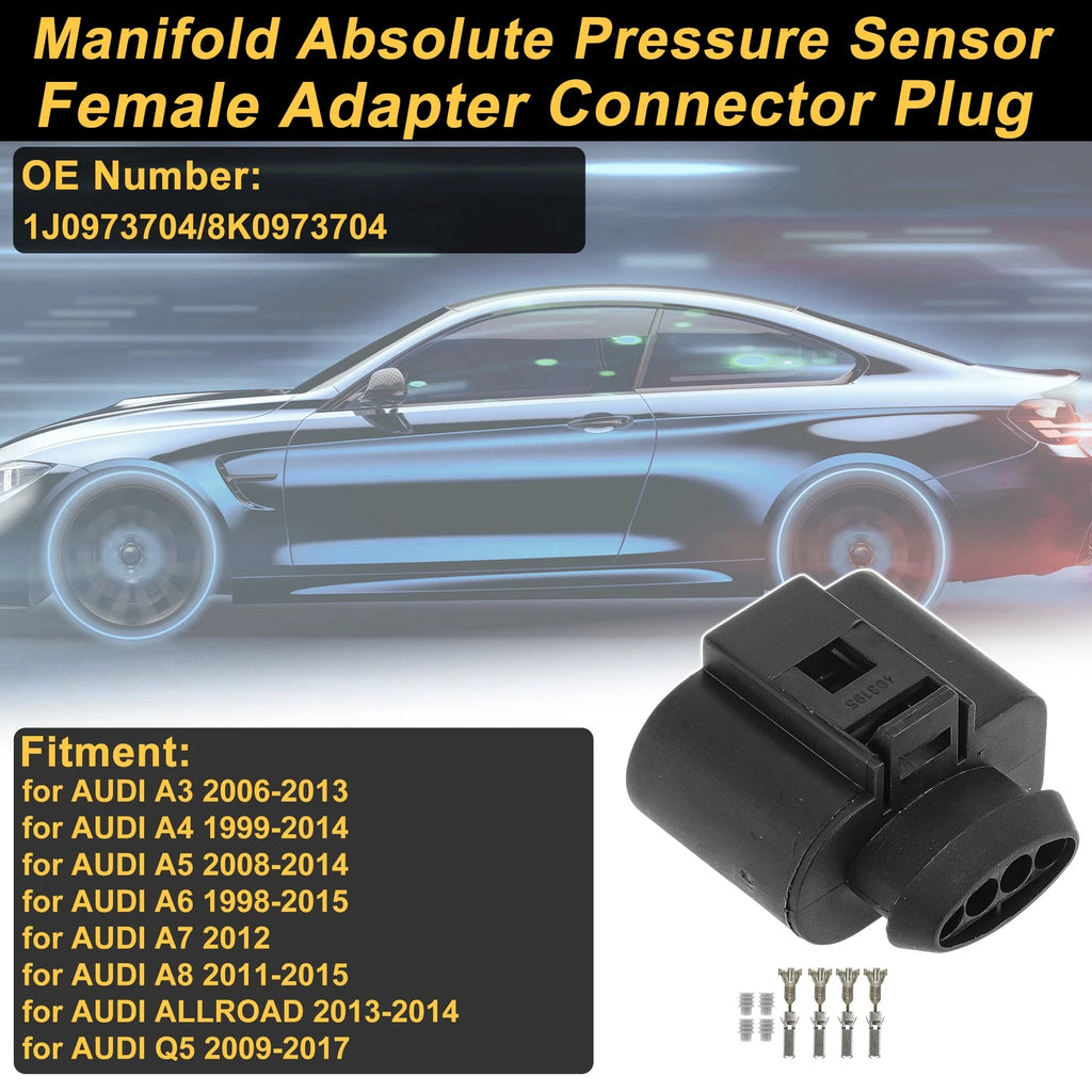 4Pin Manifold Absolute Pressure Sensor Connector Plug Adapter for Audi A3 (2005–2015)