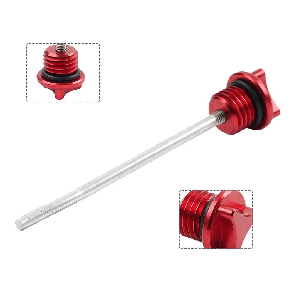 CNC Engine Oil Dipstick for Lifan YX 125cc 140cc Pit Dirt Bike (Red)