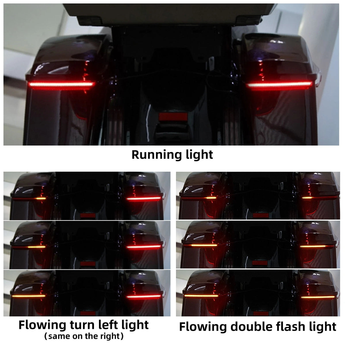 LED Saddlebag Light Run Brake Turn Signals for Harley Road King Glide (2014–2024)