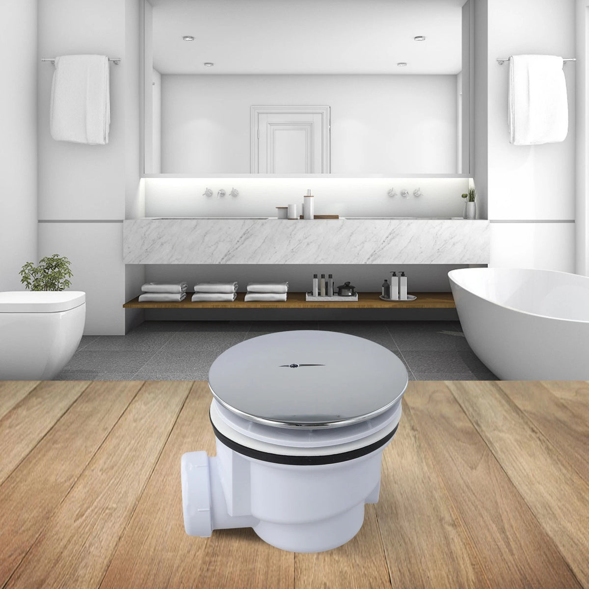 Elegant Chrome Shower Tray Waste Trap for Fast Drainage Needs
