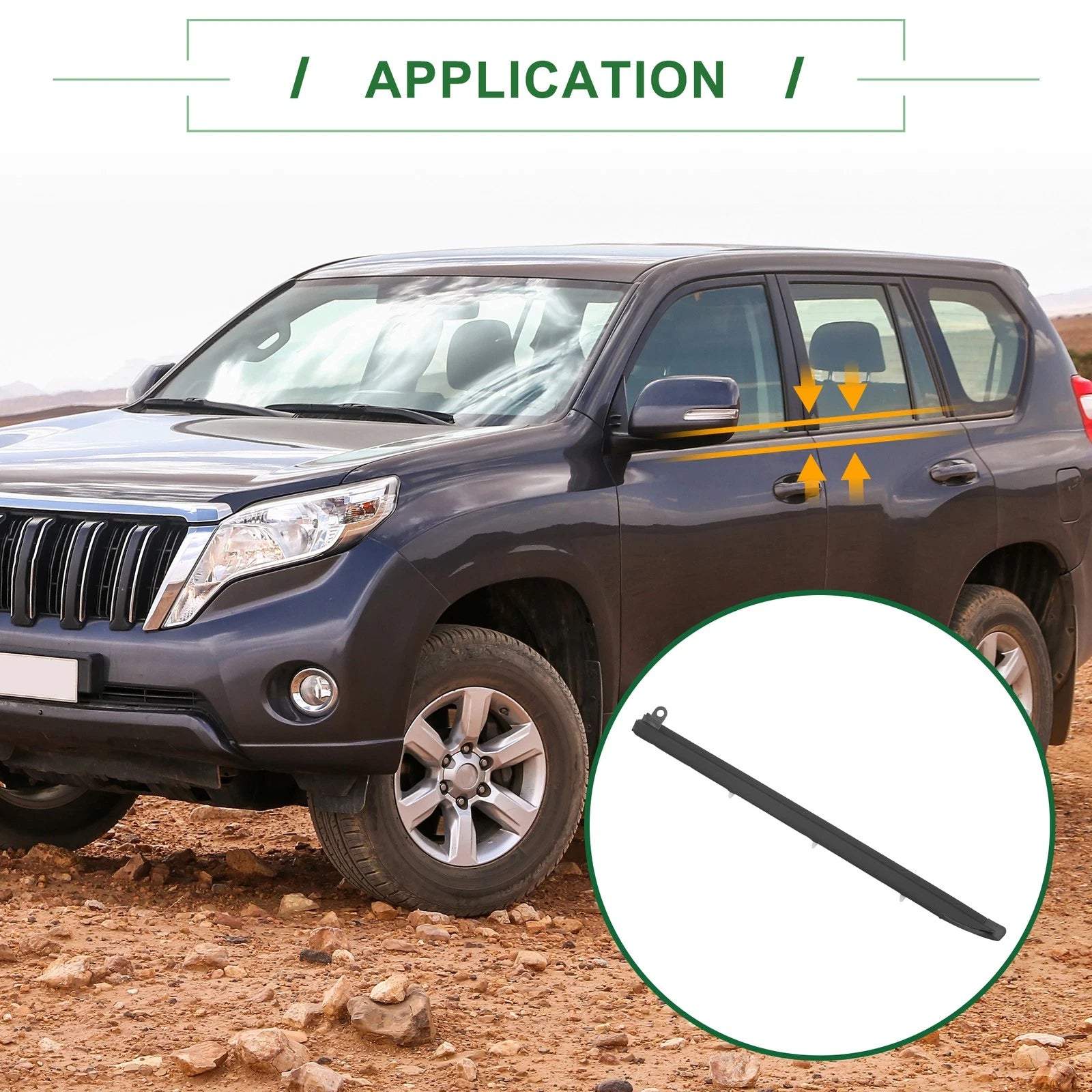 Front Left Window Seal Weatherstrip Replacement for Toyota Land Cruiser (2008–2021)