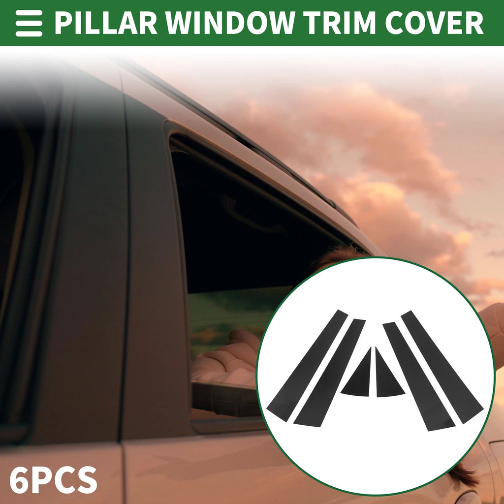 6 Pcs Door Pillar Window Trim Replacement for Chevy Impala (2000–2005) Black