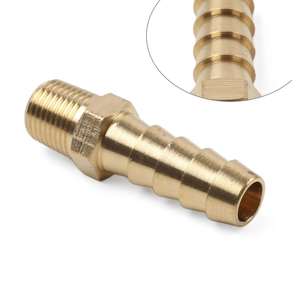 1pc Brass Hose Barb Fitting Straight 5/16" x NPT 1/8 Male Thread Pipe Connector