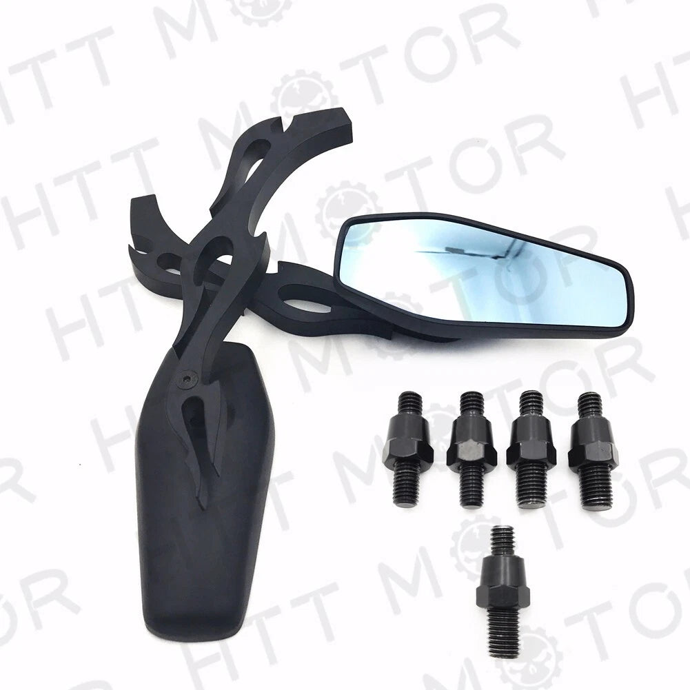 Universal Rearview Mirrors for Motorcycle (8mm, 10mm) - Black