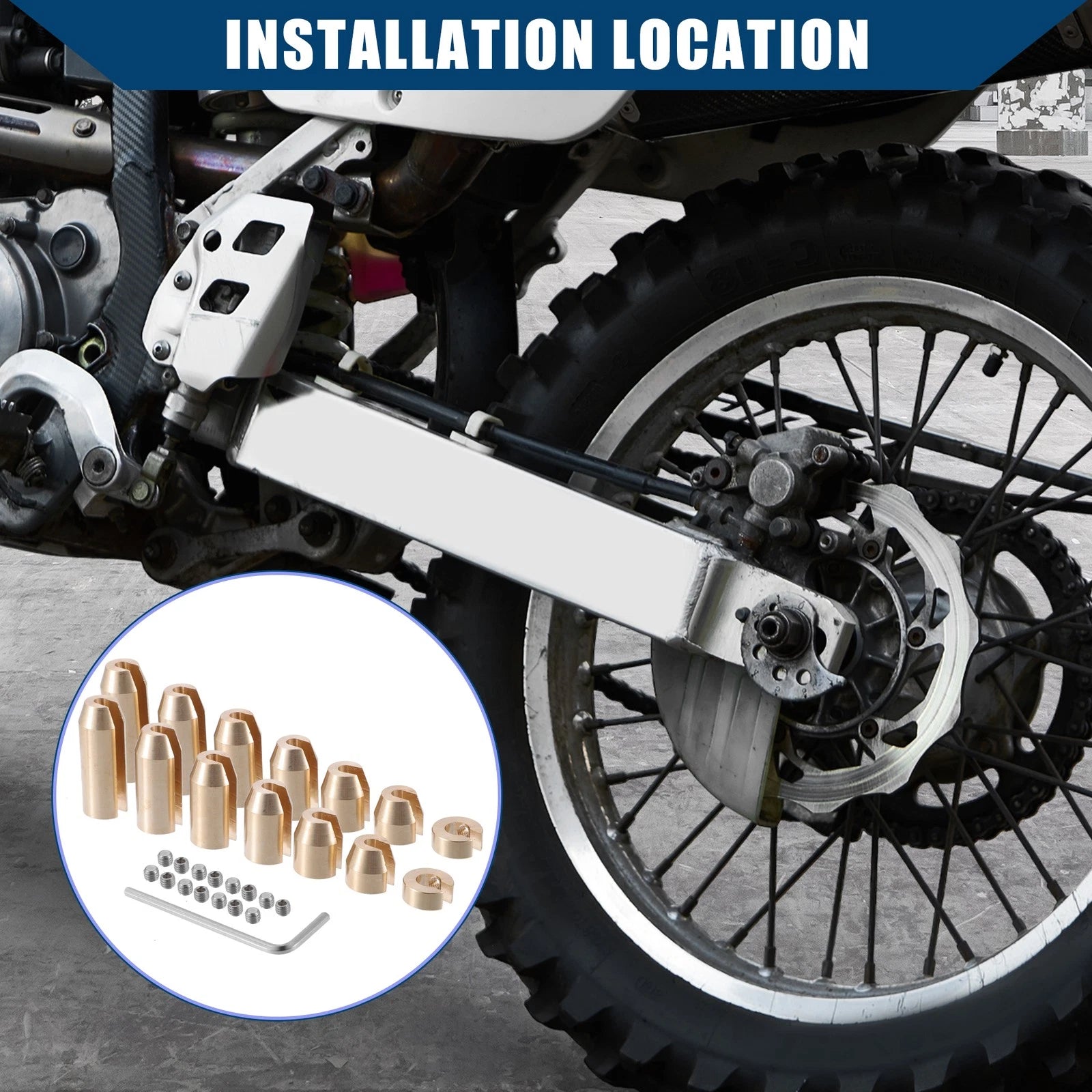 Brass Wheel Spoke Balance Weights Refill Kit with Wrench for Motorcycle (14pcs)