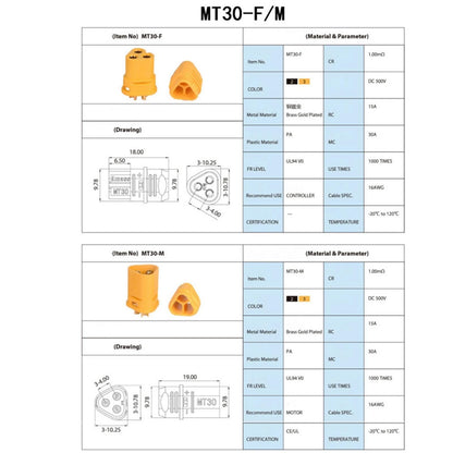 MT30 Connector Adapter Set of 5 for Multirotor ESC Brushless
