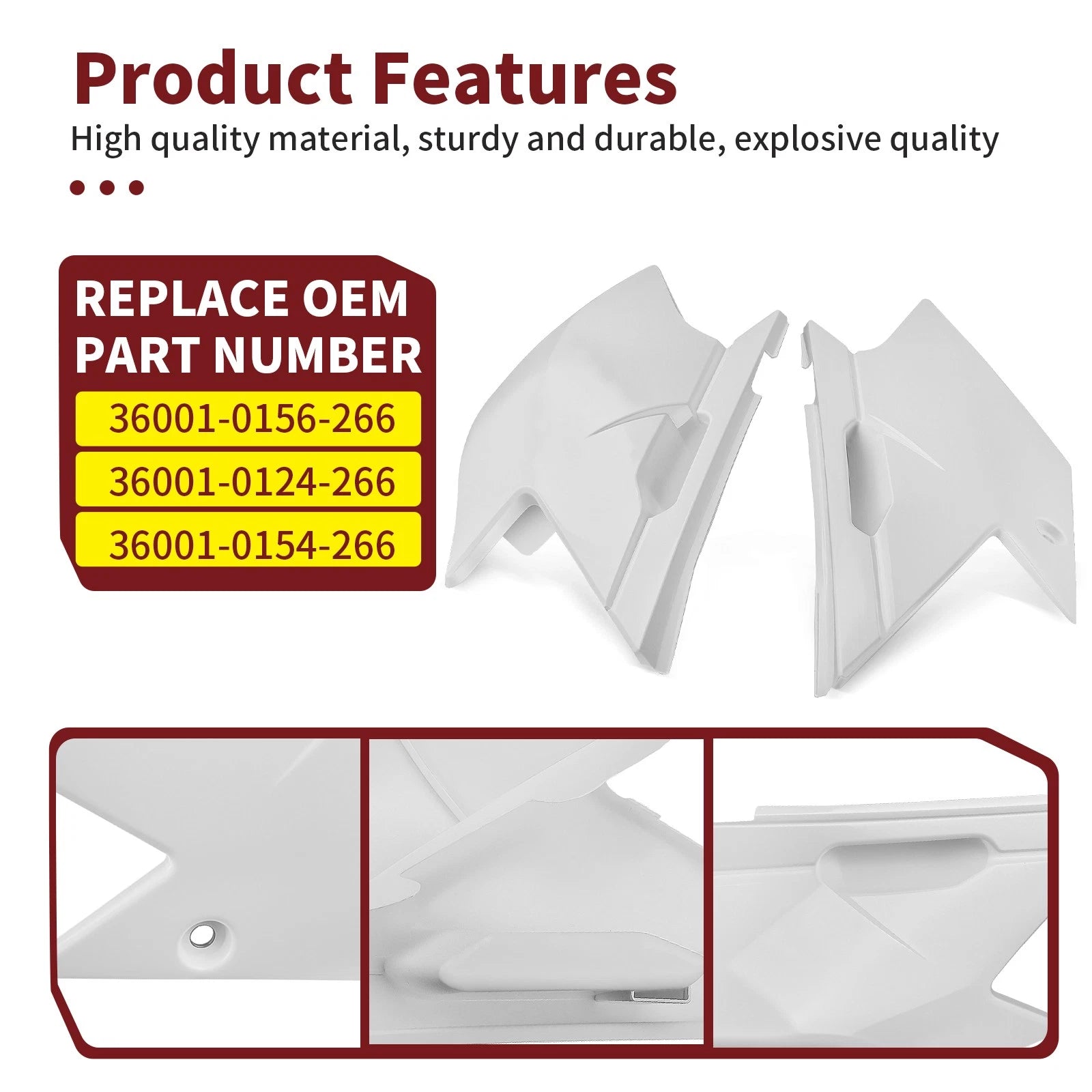Rear Side Cover Set LH RH for Kawasaki KLX140L (2008–2024) 36001-0156-266